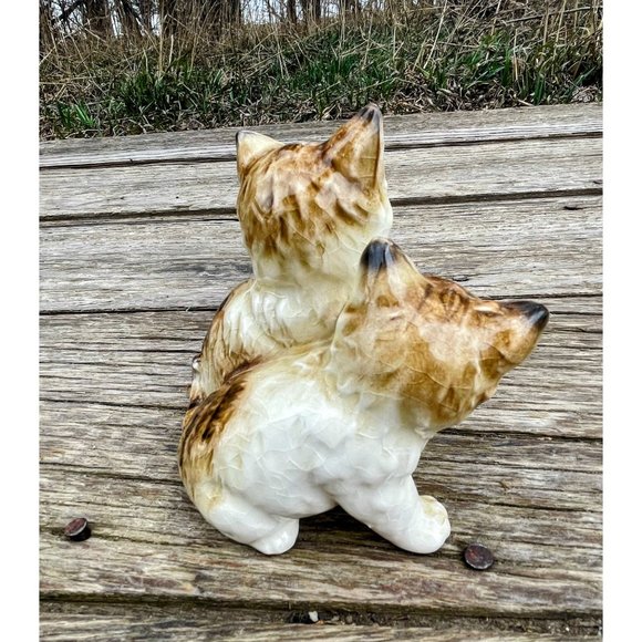 Vintage ceramic Orange Tabby Cat Mom Kitten Figurine - Picture 3 of 8